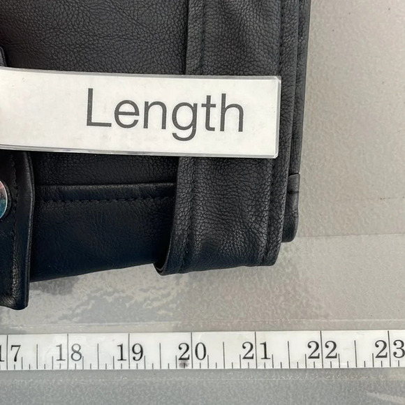 Eloquii Faux Leather Jacket Moto Zipper Belt Black Size 10 - Picture 13 of 14